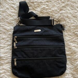 Baggallini Big Zipper Travel Crossbody Bag Lightweight 1lb Tote Canvas 11"x11"